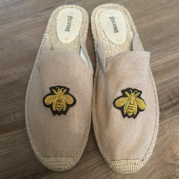 ASOS Soludos Beige Espadrille Mules With Bee Embroidery SIZE 10 - Picture 8 of 12